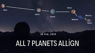 All 7 Planets Align on 28 Feb, 2025 - The Grand Alignment ! #PlanetAlignment2025 #space #planet