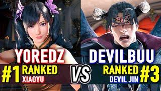 T8  Y0REDZ (#1 Ranked Xiaoyu) vs DEVILBUU (#3 Ranked Devil Jin)  Tekken 8 High Level Gameplay