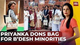 Priyanka Gandhi Dons Bag For Bagladesh Minorities Day After Palestine Bag Faced BJP Ire | News Today