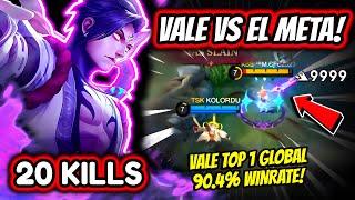 FACES THE BEST META HEROES! VALE TOP 1 GLOBAL 90.4% WINRATE! | MOBILE LEGENDS