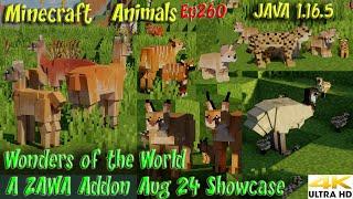 Wonders of the World Mod - A ZAWA Addon Showcase Aug24 JAVA 1.16.5 Minecraft Animals Ep260