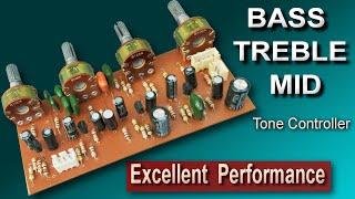 Make Bass Treble Midrange Stereo Tone Control Circuit Using Transistor | No 4558  NE5532  LM324 IC