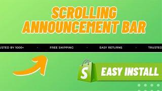 Scrolling Announcement Bar Shopify | Easiest Way To Add 2024