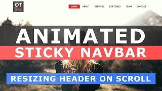 Animated Sticky Navbar - Resizing Header on Scroll - Sticky Header On Scroll