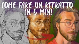 COME FARE UN RITRATTO in 5 MIN - GUIDA ALLA PITTURA AD OLIO