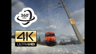 360° camera under train in AUSTRIA (4K) Virtual Reality