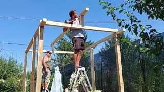 Cum sa construiesti un foisor din lemn in 3 zile - How to build a wooden pavilion in 3 days