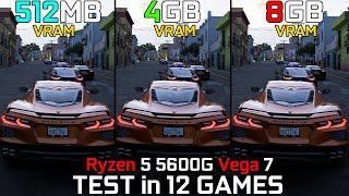 Ryzen 5 5600G Vega 7 - 512MB vs 4GB vs 8GB VRAM