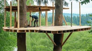 Building SECRET Tree House in the Middle of the Forest | Start to Finish by @menyatudialam