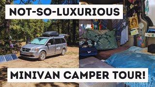 Simple DIY No Build Minivan Camper Conversion Tour!  | August 2023 Update