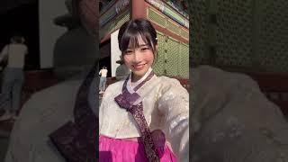 경복궁에서 한복 입은 카와키타 사이카 #shorts