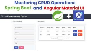 Mastering CRUD Operations with Spring Boot and Angular Material UI | Step-by-Step Tutorial