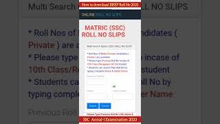 How to Download BISEP Roll No 2023 | Download Bisep Exam Slip 2023 | #shorts