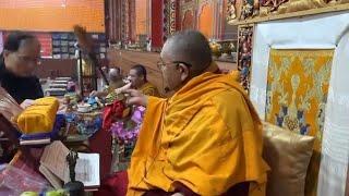 Devotees of Taiwan Bajra Dharma Center receiving bless from Khen Rinpoche occasion of Gyalpo Loser