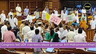 "Governor, Go Back," slogans raised by Congress-led UDF in Kerala Legislative Assembly over CAA