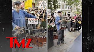 James Cromwell Joins Animal Rights Protesters at NYC Louis Vuitton Store
