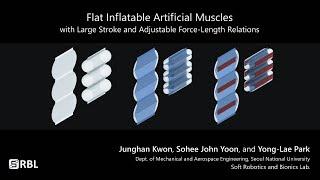 Flat Inflatable Artificial Muscles With Large Stroke and Adjustable Force-Length Relations