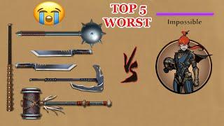Shadow Fight 2 || TOP 5 WORST WEAPON vs MAY 「iOS/Android Gameplay」