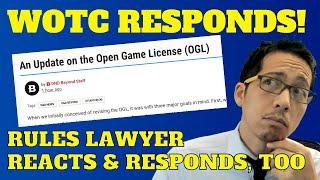 Lawyer-gamer analyzes WOTC'S RESPONSE to the outrage about the OGL! #opendnd