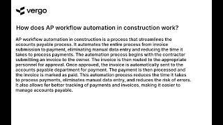 AP Workflow Automation in Construction: Explained