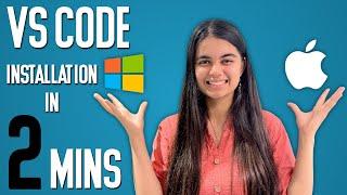Install VS Code In 2 Minutes | Windows & Mac | English