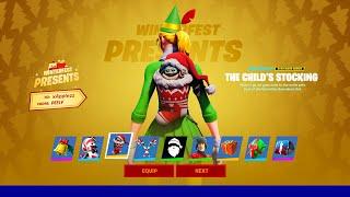 *ALL* PRESENTS OPENED! Fortnite Winterfest 2020 Event Update! (Free Skins, Emotes, Pickaxes & More)