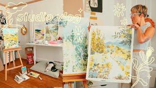 BIG PAINTINGS, SKETCH BOOKING, PATREON WORK  AUGUST STUDIO VLOG