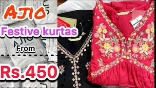 Ajio festive kurtas from Rs.450 ||All Stars Sale ||ajio haul ||must try|| chandu vlogs ||latest haul