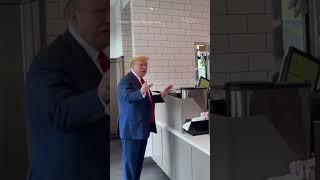 Former U.S. president Donald Trump orders 30 milkshakes at Atlanta Chick-fil-A