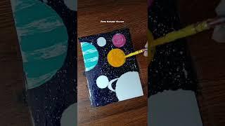 Beautiful Space and galaxy painting with poster colours   #shorts #space #drawing