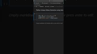 Python Unique Values Extraction using Sets #pythontrick #python #coding #codingmagic #technology