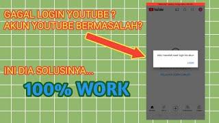 Cara mengatasi gagal login di aplikasi youtube || Ada masalah saat login ke akun