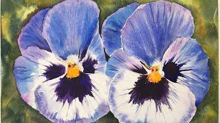 HOW TO PAINT PANSIES - WATERCOLOUR TUTORIAL