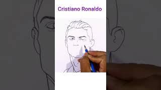 Easy Pencil Sketch Cristiano Ronaldo | Ronaldo Drawing  #shorts #ronaldodrawing #youtubeshorts #art