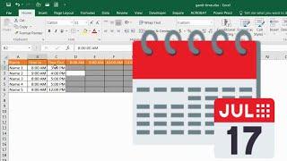 Create a Gantt Chart for Hours in a Day