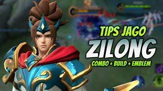 CARA MAIN ZILONG TERBARU ! & COMBO ZILONG + EMBLEM & BUILD TERSAKIT 2023 ! | ZILONG EXPLANE GAMEPLAY