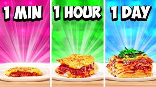 1 Minute vs 1 Hour vs 1 Day Lasagna by VANZAI COOKING