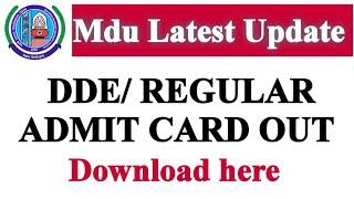 #mdu university admit card 2022 !! #dde & #regular download link in description