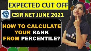 Calculate your RANK from PERCENTILE ( NTA SCORE) CUT OFF for  CSIR NET JUNE 2021 I EXPECTED CUT OFF