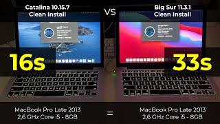 Catalina vs Big Sur startup time on an old MacBook Pro (Retina, 13-inch, Late 2013)