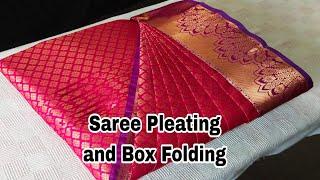 Saree pre-pleating &Box folding full video/ Pattu saree #saree #video #trending #beauty