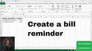 Create a bill reminder on your Excel Spreadsheet.  Be reminded of upcoming bills.