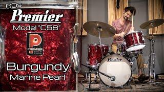 60s Premier "C58" Drum Kit - Burgundy Marine Pearl