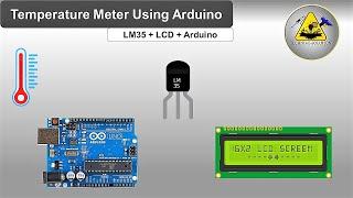 Temperature Meter Using LM35 and Arduino uno with I2C LCD Display by technoesolution | #arduinolm35