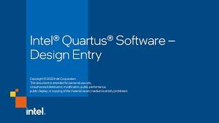 Intel® Quartus® Software – Design Entry - Part 2 of 6