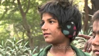 Handsome rag picker boy on Delhi streets