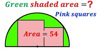 Can you find area of the Green shaded region? | (Two Squares) | #math #maths | #geometry