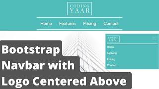 Bootstrap Navbar with Logo Centered Above Navbar