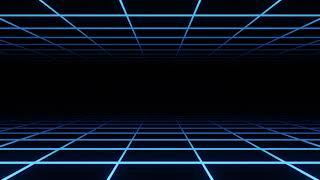 Synthwave Grid Background Video, Blue Neon Retro Sci-Fi Loop Motion Background | Free Stock Footage