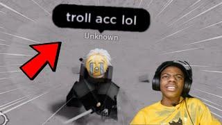 "troll acc lol" | The Strongest Battlegrounds | ROBLOX